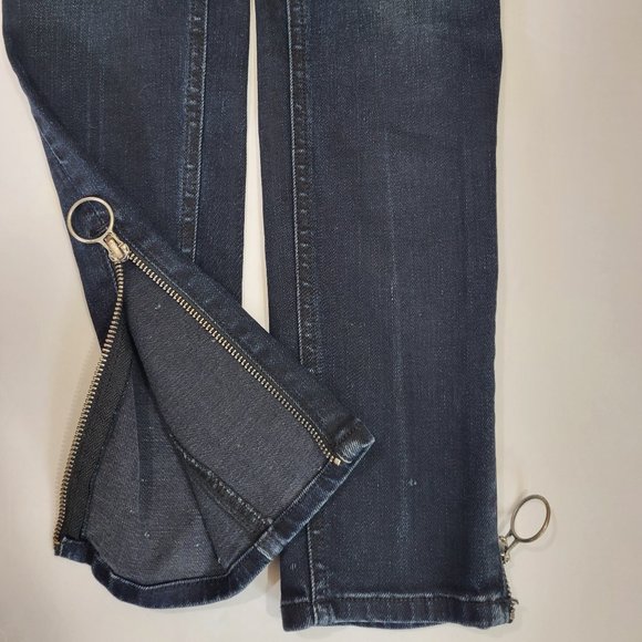 Rag & Bone O Ring Dive Capri High Rise Skinny Crop in Black Brook - Picture 8 of 11